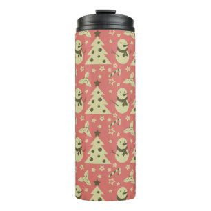 Termo Árboles de Navidad retro estrella de berry caramel