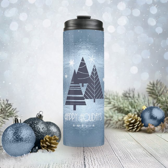 Termo Árboles de Navidad y copos de nieve Blue ID863 (Subido por el creador)