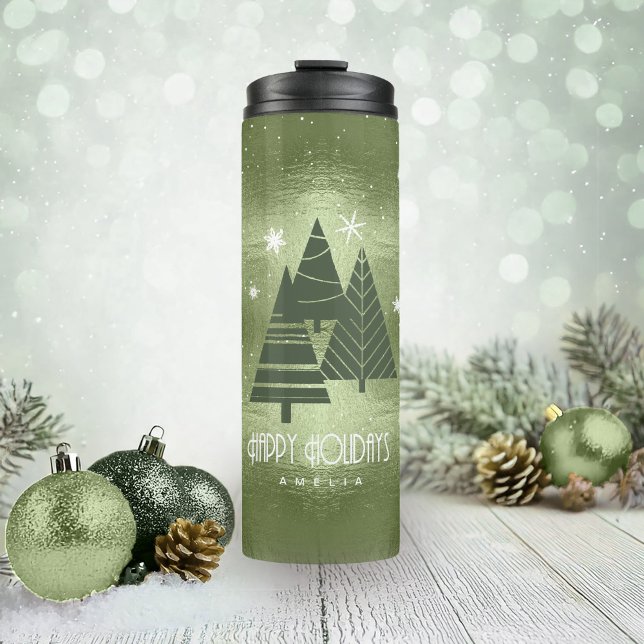 Termo Árboles de Navidad y copos de nieve Green ID863 (Subido por el creador)