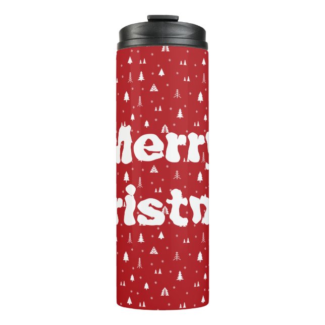 Termo Árboles de Navidad y copos de nieve térmica Tumble (Anverso)