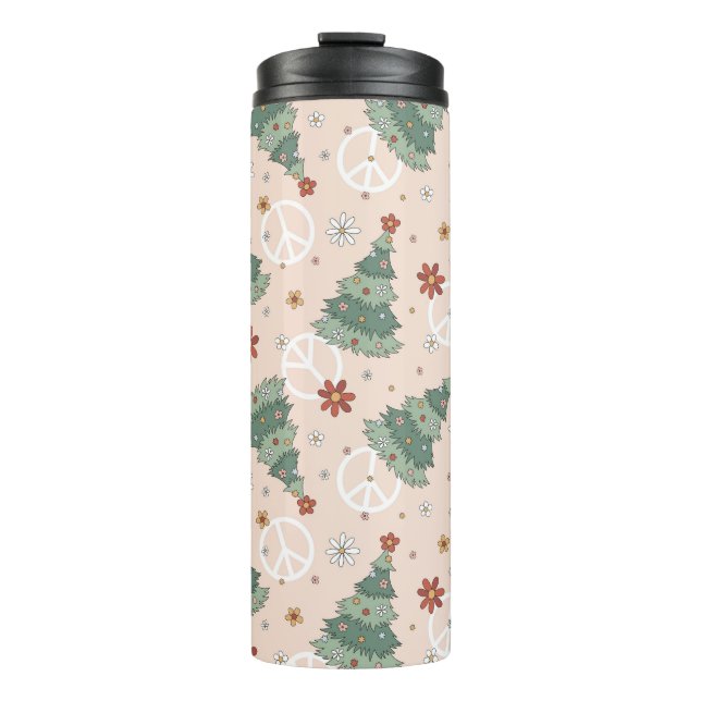 Termo Árboles de Navidad y patrones de señales de paz (Anverso)