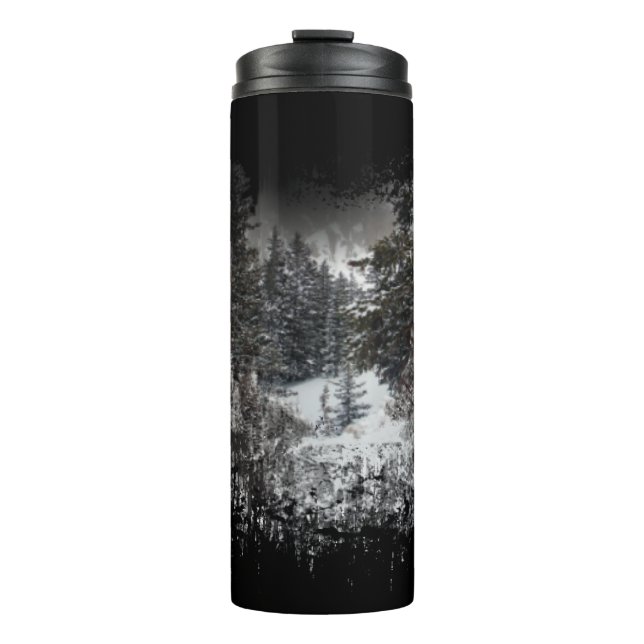 Termo Árboles de nieve forestal | Tumbler térmico del bo (Anverso)