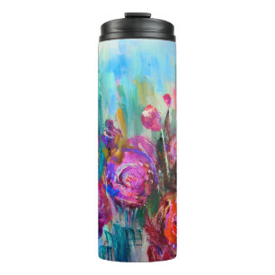 Termo Arbusto de flores de peones, pinturas modernas, ac