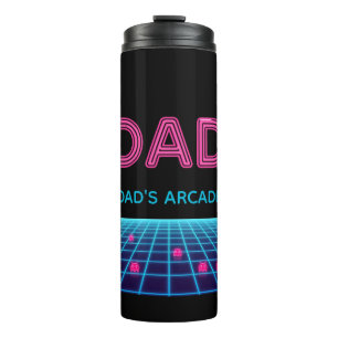 Termo Arcade Retro Neon PAPÁ Regalo Personalizado Cumple