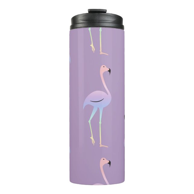 Termo Arcoiris Flamingo: Colorido Patrón Sin Mar. (Anverso)