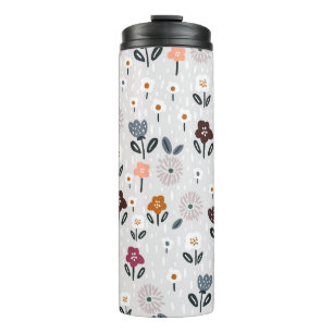 Termo Arcoiris florales: Textura sin soldadura dibujada