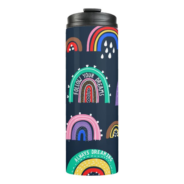 Termo Arcoiris oscuros, dibujados a mano. (Anverso)