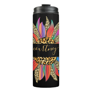 Termo Arcoíris y estampado de leopardo personalizado tér