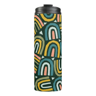 Termo Arcos de lluvia en estilo geométrico, patrón vinta