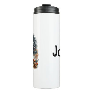 Termo Ardilla de invierno personalizada en bosque escarc