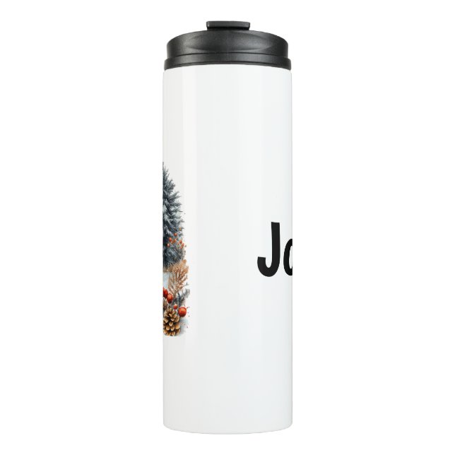 Termo Ardilla de invierno personalizada en bosque escarc (Anverso)
