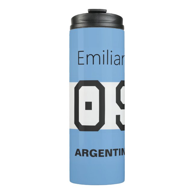 Termo Argentina Flag Personalized Soccer Fan Gear (Anverso)