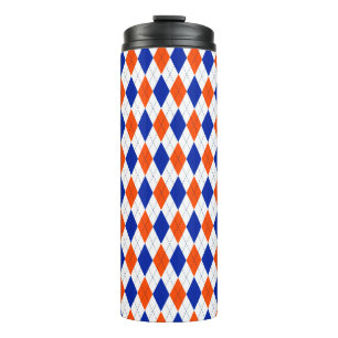 Termo Argyle naranja y Diamante Azul