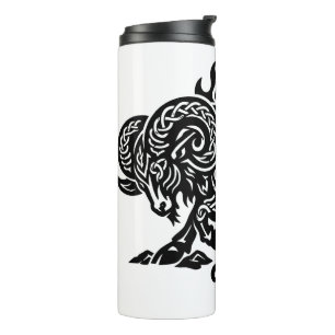 Termo Aries Fuego‑Carnero – Zodiaco de Tinta Embrujada C