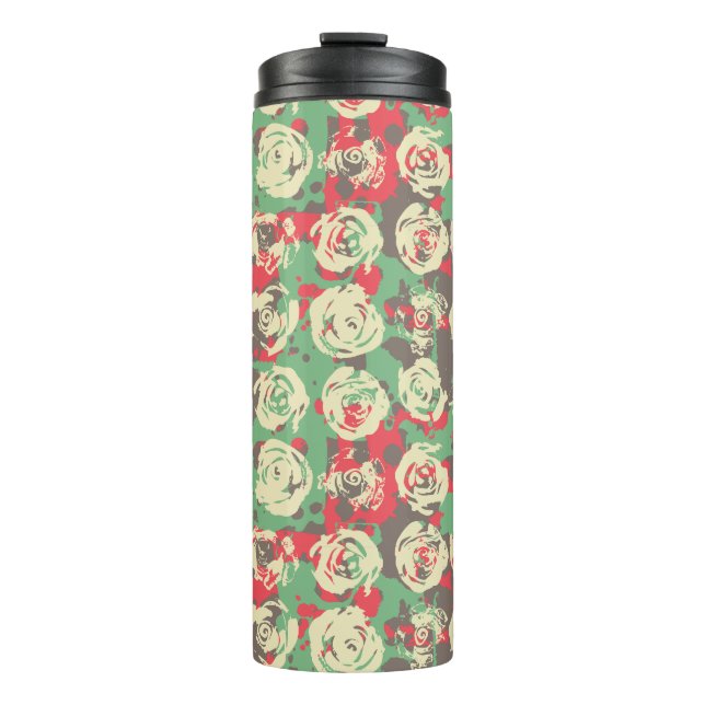 Termo Armonía de tinta y Rosas - Patrón sin foco (Anverso)