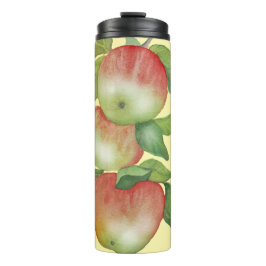 Termo Armonía dulce: manzanas acuarelas y una abeja