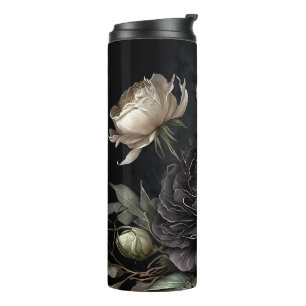 Termo Arreglo de Rosa gótico Flor negra