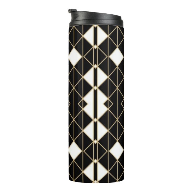 Termo Art Deco Black and Gold Geometric luxury (Rotado hacia la derecha)