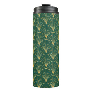 Termo Art Deco de la hoja de palma verde