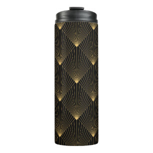 Termo Art Deco: Elegancia dorada negra.