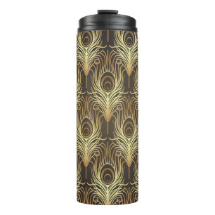 Termo Art deco: geométrico de oro negro.