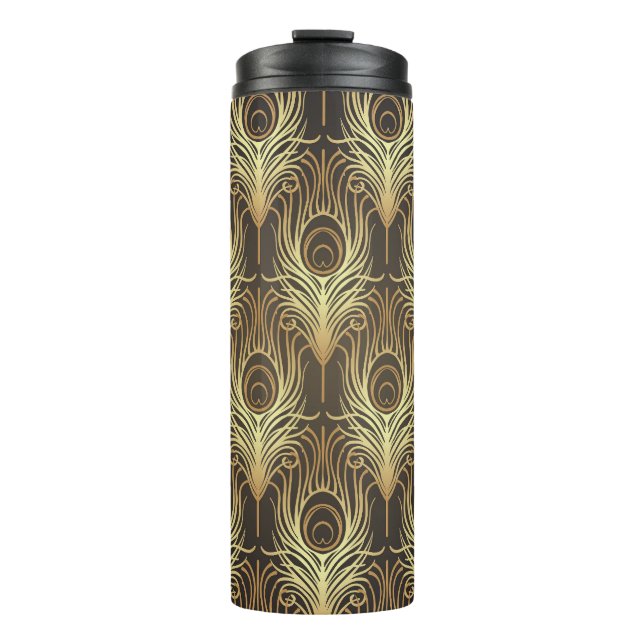 Termo Art deco: geométrico de oro negro. (Anverso)