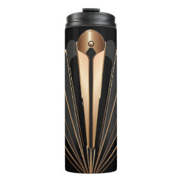 Termo Art Deco Gold Fan Geometric Elegance