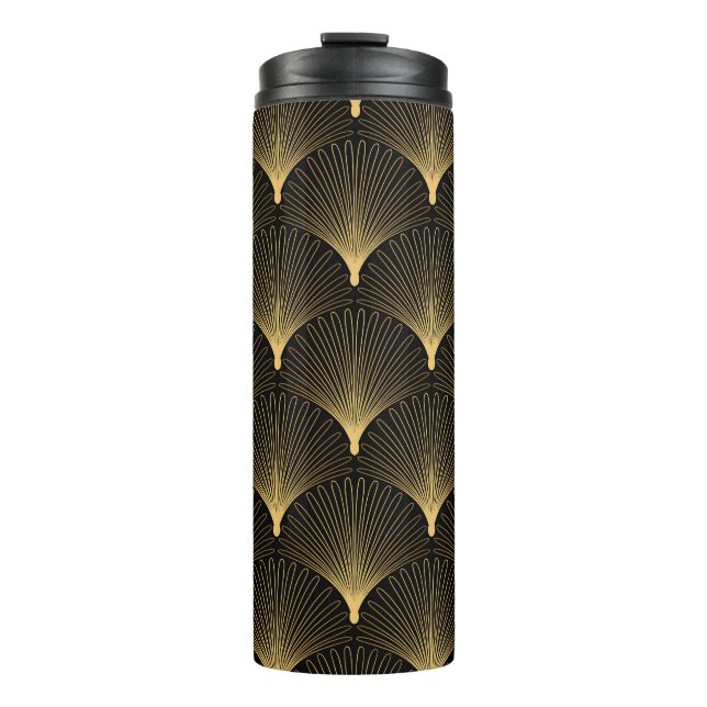 Termo Art Deco: patrón oro negro. (Anverso)