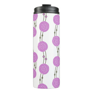 Termo Art Nouveau Mackintosh Rosas Rayas Rosa