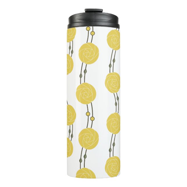 Termo Art Nouveau Mackintosh Rose Stripes Yellow (Anverso)