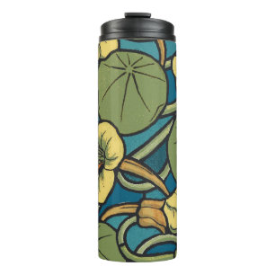 Termo Art Nouveau Nasturtium Azul Oro floral Verneuil