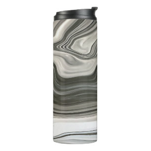 Termo Arte abstracto de vertido acrílico monocromo gris