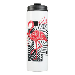 Termo Arte Botánico de Flamenco Rojo Moderno - Tro Minim