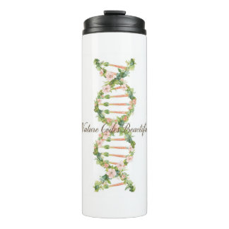 Termo Arte de Acuarela de Hélice de ADN Floral