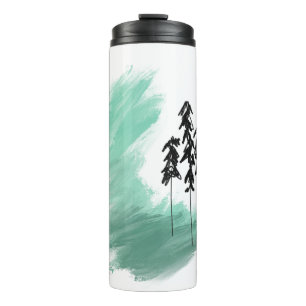 Termo arte de árbol verde escandinavo simple moderno men