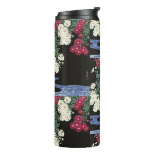 Termo Arte de Crisantemo Vintage Ohara Koson
