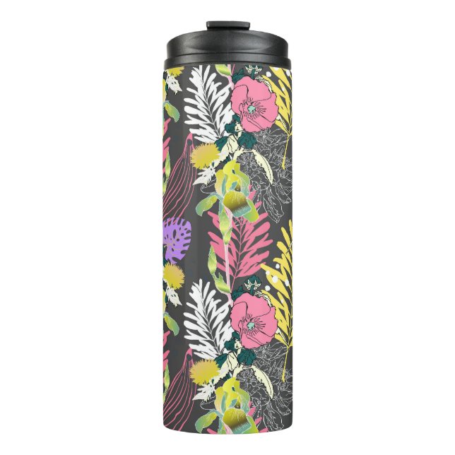 Termo Arte de Flores Tropicales: Patrón Original. (Anverso)
