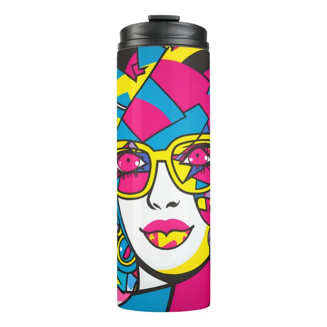 Termo Arte de graffiti de mujer hermosa en la pared (Anverso)
