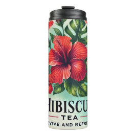 Termo Arte de Hibiscus Tea Design AI