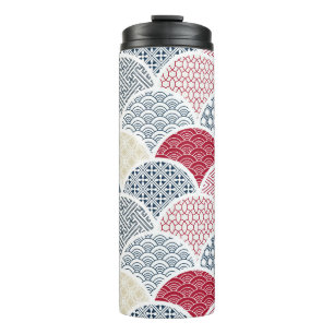 Termo Arte de línea Kimono: Patrón geométrico tradiciona