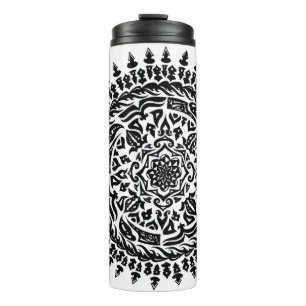 Termo Arte de Mandala Tribal Dibujado a Mano