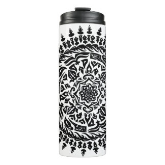 Termo Arte de Mandala Tribal Dibujado a Mano