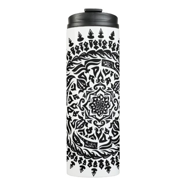 Termo Arte de Mandala Tribal Dibujado a Mano (Anverso)