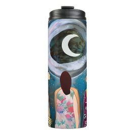 Termo Arte de Mujeres Mirando la Luna