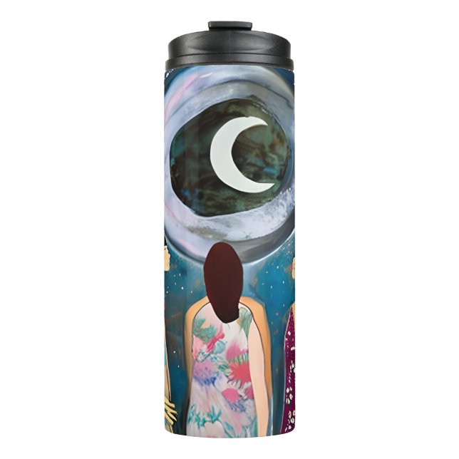 Termo Arte de Mujeres Mirando la Luna (Anverso)