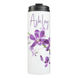 Termo Arte de orquídeas dendrobium púrpura personalizado
