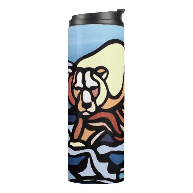 Termo Arte de oso nativo Tumbler Mugs Drinkware Oso Pola (Rotado hacia la izquierda)
