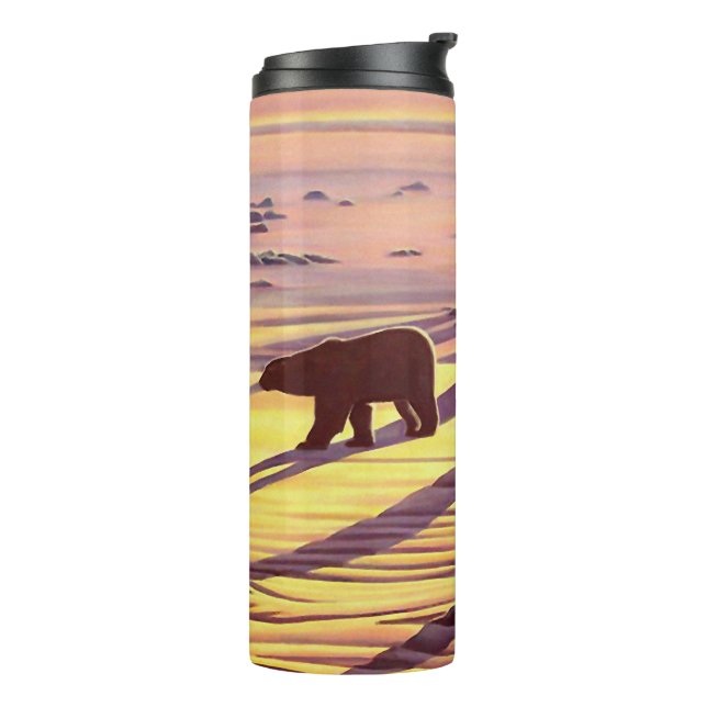 Termo Arte de oso polar Tumbler Mug Sunrise Bear Drinkwa (Rotado hacia la izquierda)
