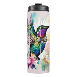 Termo Arte de Pájaro Pincelada