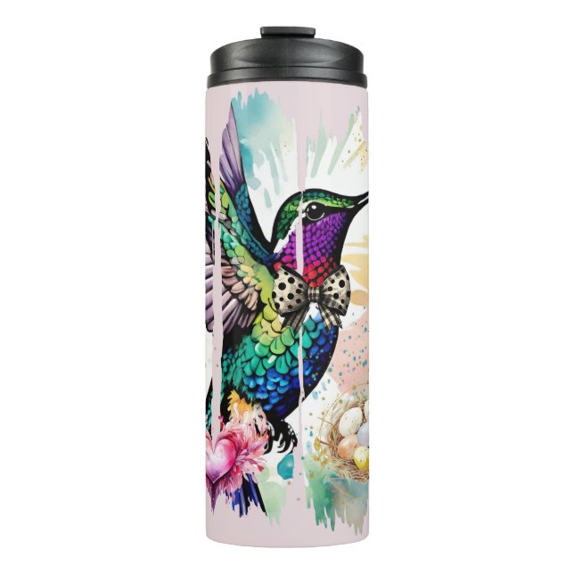 Termo Arte de Pájaro Pincelada (Anverso)